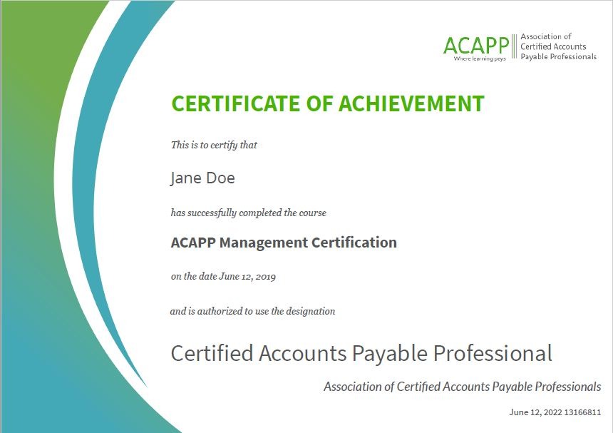 Courses Accounts Payable Certified Courses